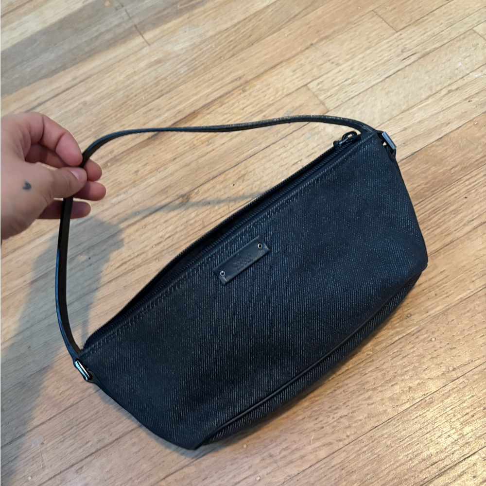 Gucci Black Denim Pochette Purse